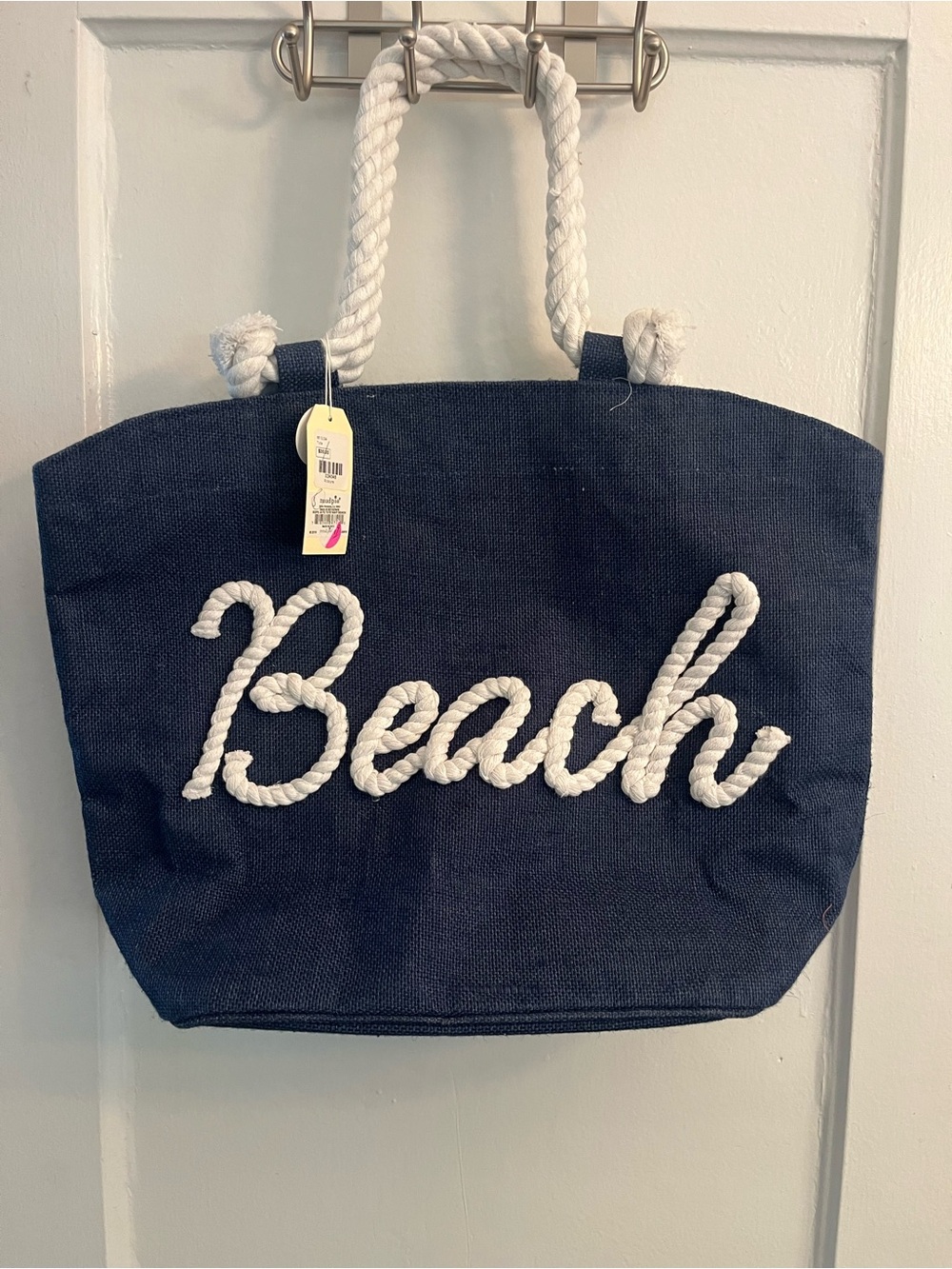 Navy 'Beach' Rope-Trim Tote Bag - Women